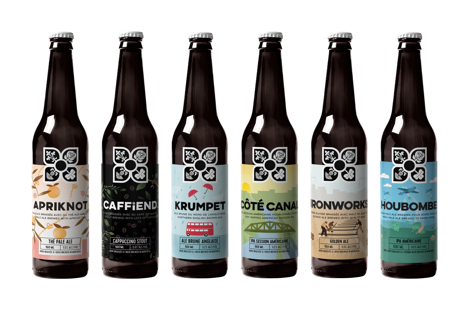 Microbrasserie 4 Origines Beer Label Design Montreal