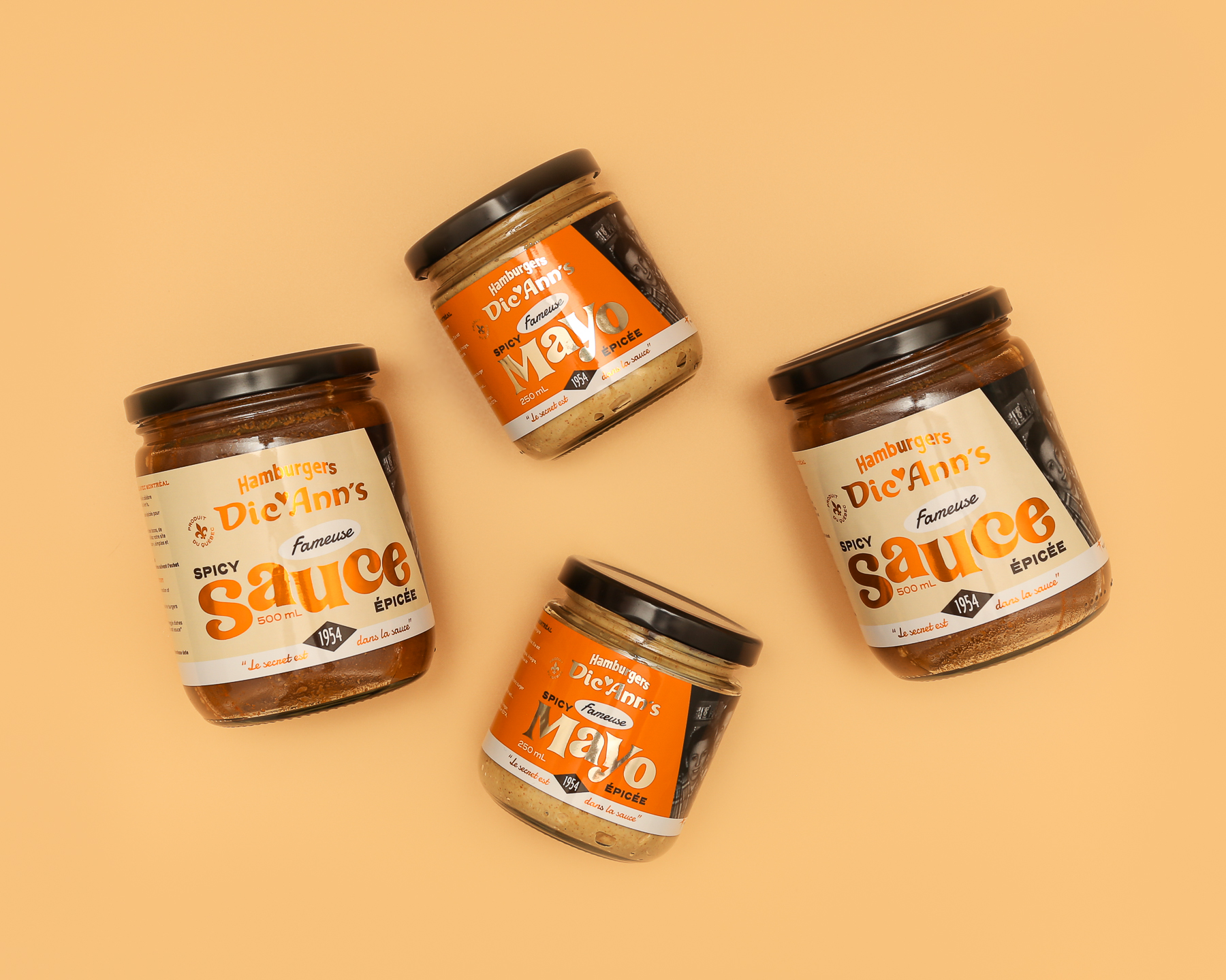 Dic Ann's Montreal Packaging Design Spicy Sauce Mayo Jars Recipe