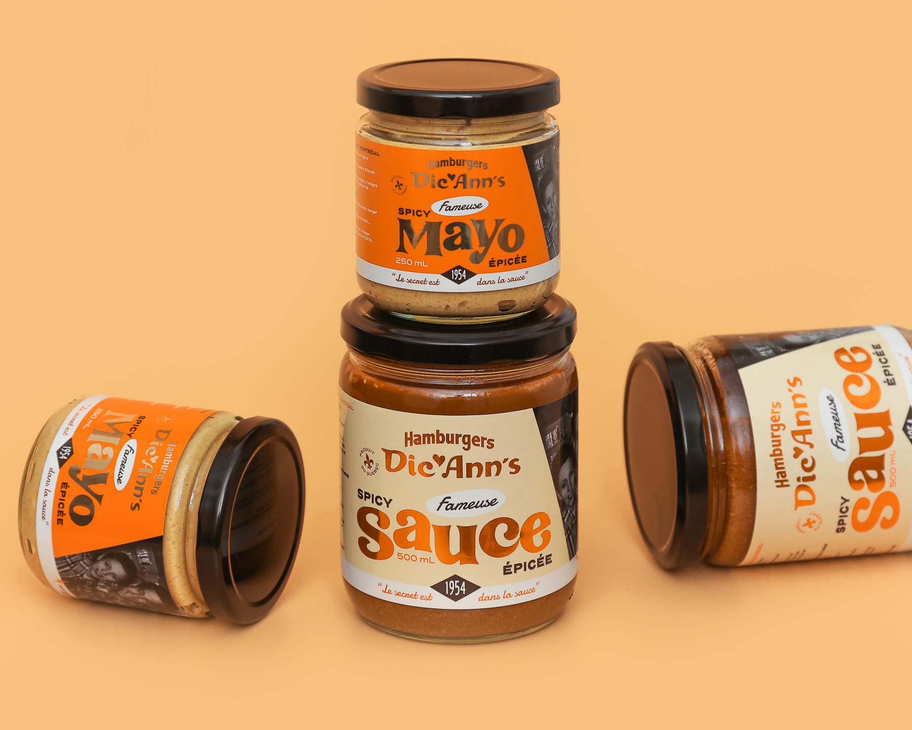 Dic Ann's Montreal Packaging Design Spicy Sauce Mayo Jars Recipe