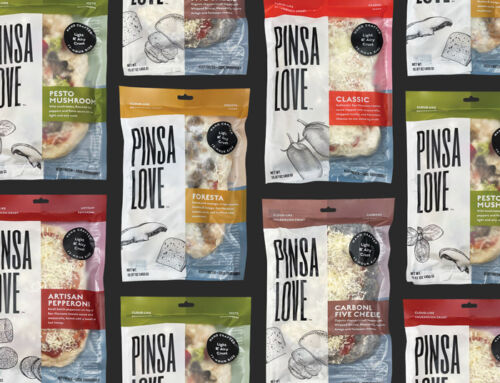 Identité visuelle et design d’emballage pour la pizza surgelée Pinsa Love