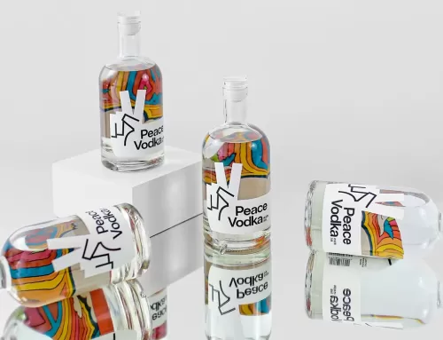 Identité visuelle et design d’emballages pour Peace Vodka par Alton Distillery